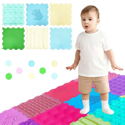 Customized Logo Tactile Finger Pressure Foot Massage Silicone Mat Kids Sensory Training Durable Portable Lightweight